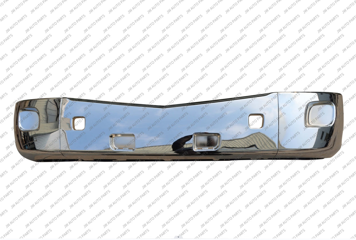 GA-PE-011B PETERBILT 579 -2002 2003 2004 2005 2006 2007 2008 2009 2010 2011 2012 2013 2014 2015 2016 2017 2018 2019 2020 2021 2022 2023 2024 BUMPER ASSY CHROME W/O FOG LAMP HOLE PLASTIC OEM: N71-6105-100