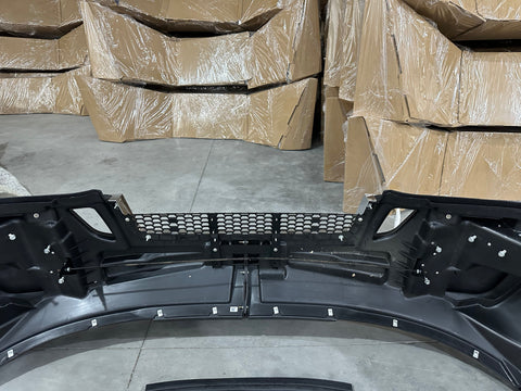 GA-FR-102D Front Bumper Comp.High W/O FOG LAMP HOLE W CHROME STRIPE FOR FREIGHTLINER CASCADIA 2018 2019 2020 2021 2022 2023 2024
