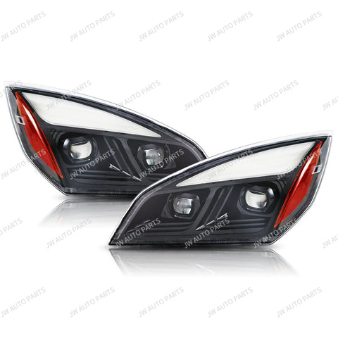 GA-FR-097BR FREIGHTLINER CASCADIA 2018 2019 2020 2021 2022 2023 2024 HEAD LAMP BLACK  WITH OPTICAL LENS R